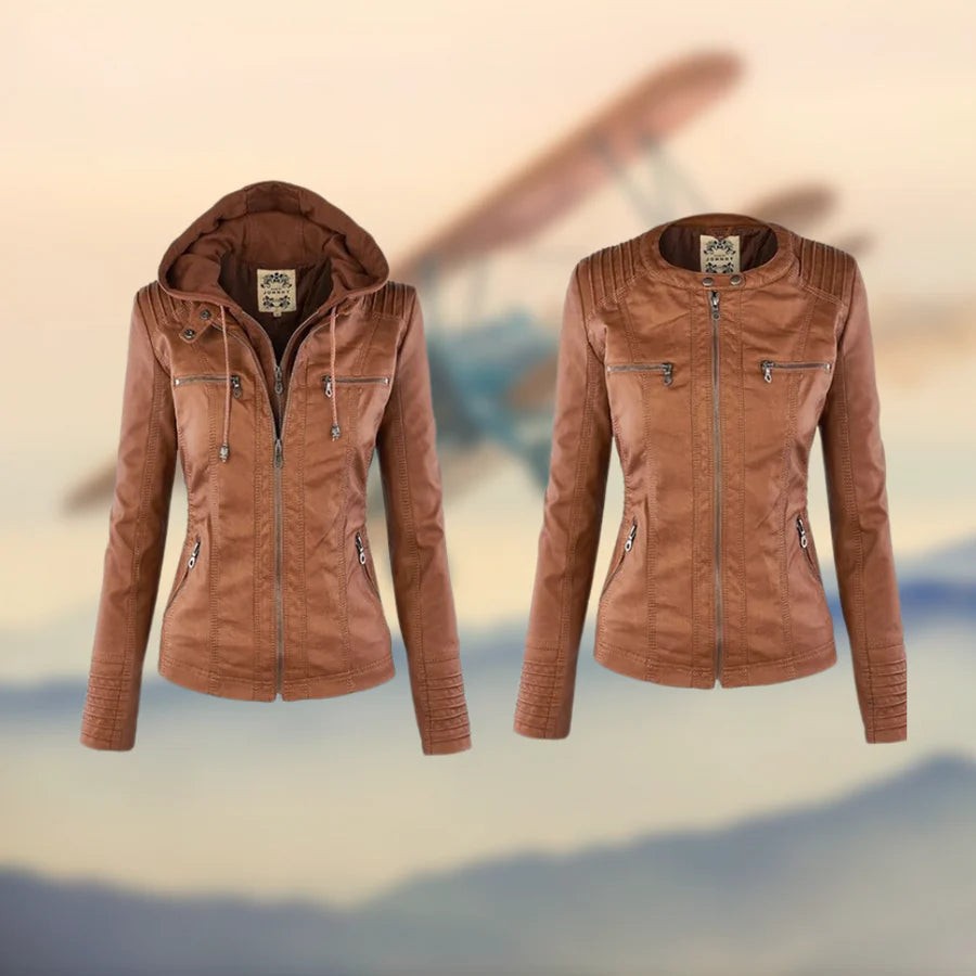 Deloin | Stylish and Versatile Hooded Leather Jacket