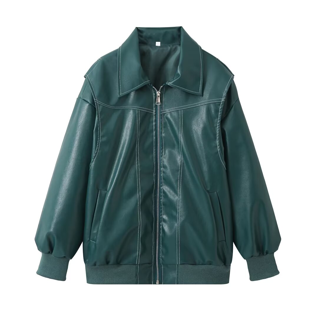 Deloin - Oversized Leather Jacket