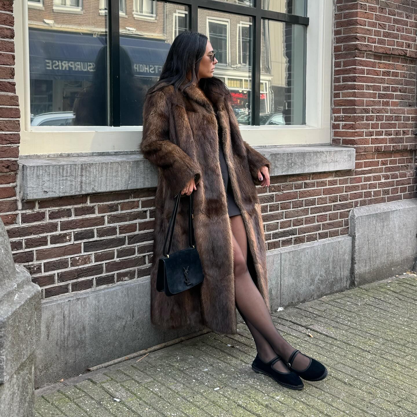 Deloin | Brown Luxurious Faux Fur Coat