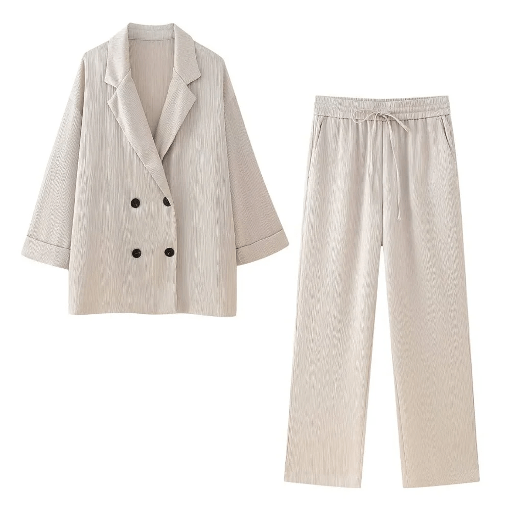 Deloin | Elegant Ripple Blazer Set